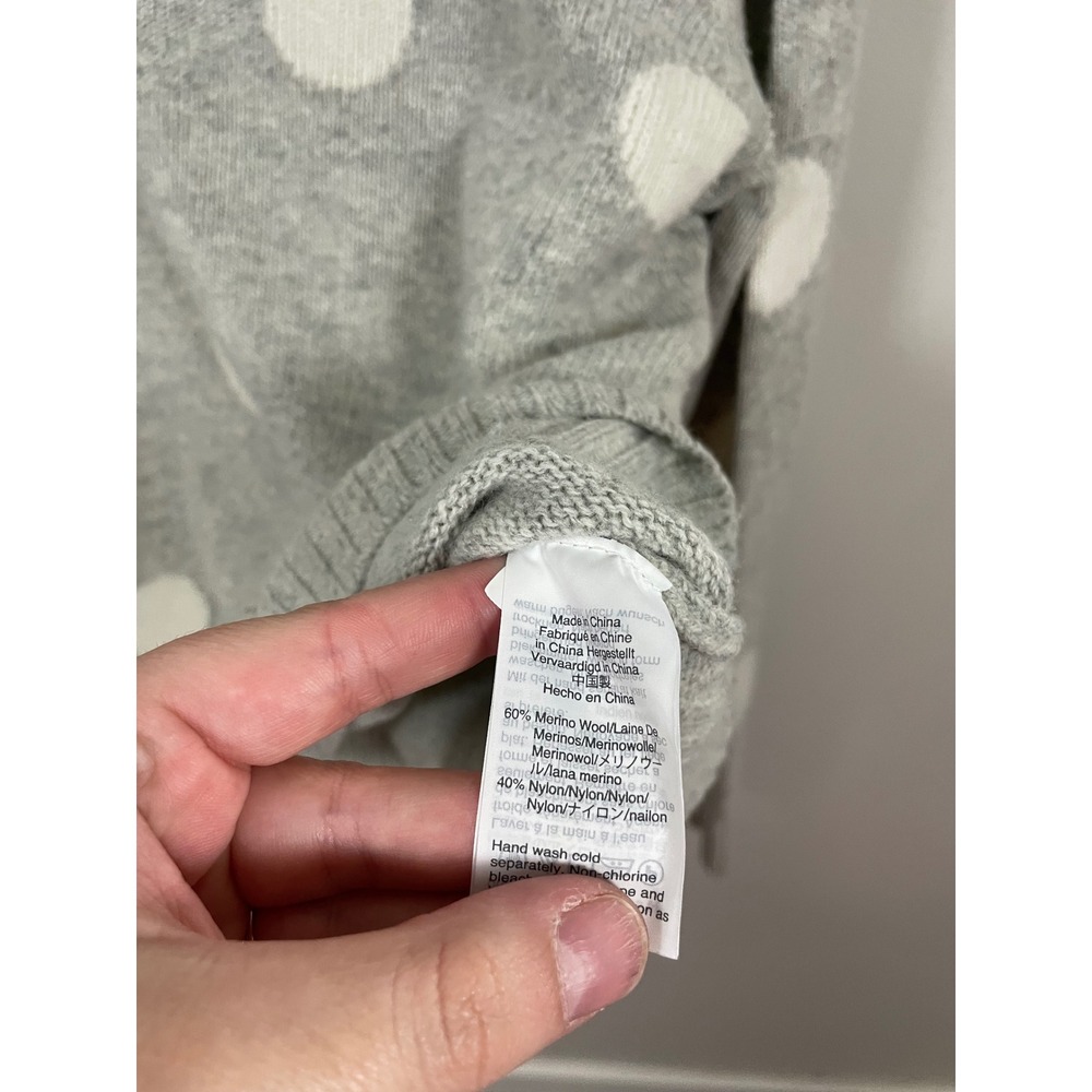 J.Crew Always 1988 Rollneck Sweater in Gray Polka Dot Size Large - Picture 8 of 9